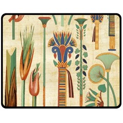 Egyptian Paper Papyrus Hieroglyphs Two Sides Fleece Blanket (medium) by Wav3s