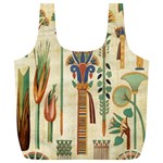 Egyptian Paper Papyrus Hieroglyphs Full Print Recycle Bag (XL) Front