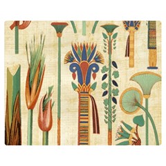 Egyptian Paper Papyrus Hieroglyphs Two Sides Premium Plush Fleece Blanket (medium) by Wav3s