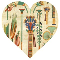 Egyptian Paper Papyrus Hieroglyphs Wooden Puzzle Heart by Wav3s