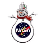 Nasa Insignia Metal Snowman Ornament Front