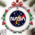 Nasa Insignia Metal X mas Wreath Ribbon Ornament Front