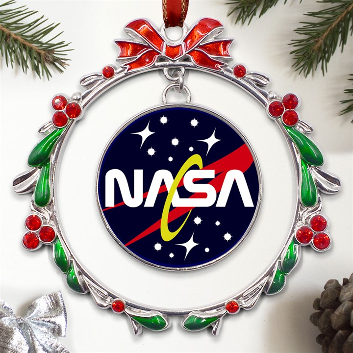 Nasa Insignia Metal X mas Wreath Ribbon Ornament