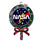 Nasa Insignia Metal X Mas Lollipop with Crystal Ornament Front