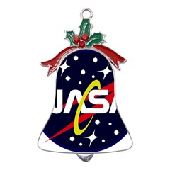 Nasa Insignia Metal Holly Leaf Bell Ornament by Wav3s