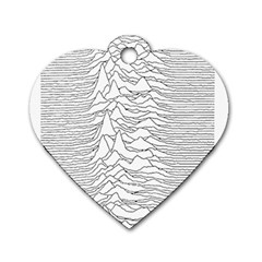 Joy Division Unknown Pleasures Dog Tag Heart (two Sides) by Wav3s