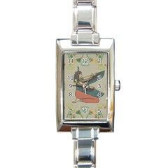 Egyptian Woman Wing Rectangle Italian Charm Watch by Wav3s