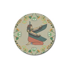 Egyptian Woman Wing Magnet 3  (round) by Wav3s