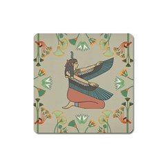 Egyptian Woman Wing Square Magnet by Wav3s