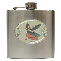 Egyptian Woman Wing Hip Flask (6 Oz) by Wav3s