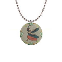 Egyptian Woman Wing 1  Button Necklace by Wav3s