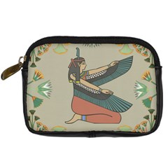 Egyptian Woman Wing Digital Camera Leather Case by Wav3s