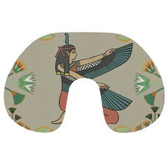 Egyptian Woman Wing Travel Neck Pillow by Wav3s