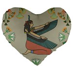 Egyptian woman wing Large 19  Premium Flano Heart Shape Cushions Front