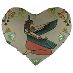 Egyptian woman wing Large 19  Premium Flano Heart Shape Cushions Back