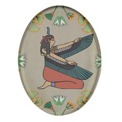 Egyptian Woman Wing Oval Glass Fridge Magnet (4 Pack) by Wav3s