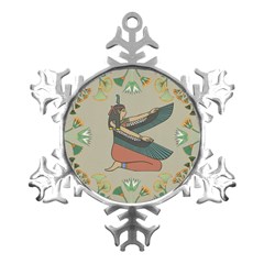 Egyptian Woman Wing Metal Small Snowflake Ornament by Wav3s