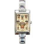 Egyptian architecture column Rectangle Italian Charm Watch Front