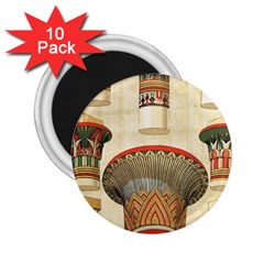 Egyptian Architecture Column 2 25  Magnets (10 Pack)  by Wav3s