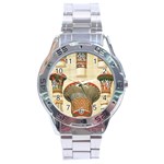 Egyptian architecture column Stainless Steel Analogue Watch Front