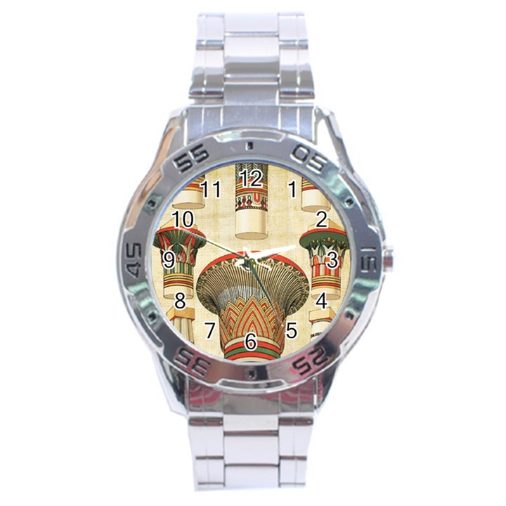 Egyptian architecture column Stainless Steel Analogue Watch