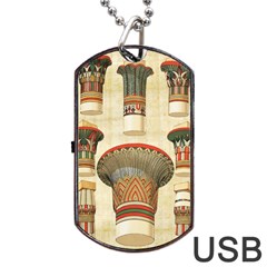 Egyptian Architecture Column Dog Tag Usb Flash (two Sides) by Wav3s