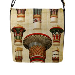 Egyptian Architecture Column Flap Closure Messenger Bag (l) by Wav3s