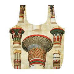 Egyptian Architecture Column Full Print Recycle Bag (l) by Wav3s