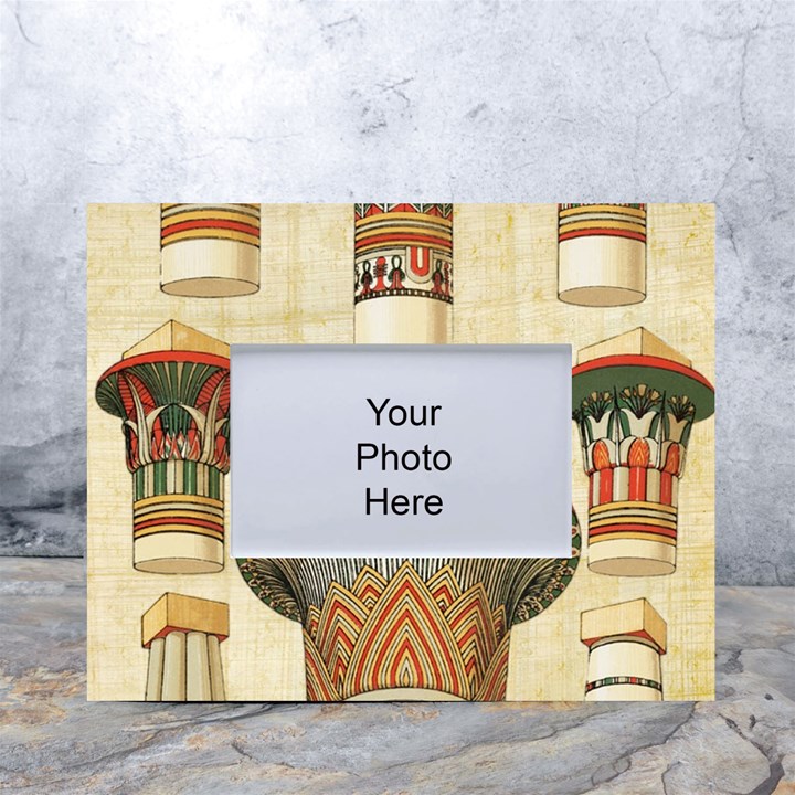 Egyptian architecture column White Tabletop Photo Frame 4 x6 