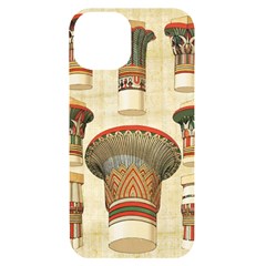 Egyptian Architecture Column Iphone 14 Black Uv Print Case by Wav3s