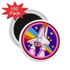 Badge-patch-pink-rainbow-rocket 2 25  Magnets (100 Pack)  by Wav3s