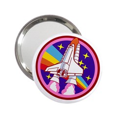 Badge-patch-pink-rainbow-rocket 2 25  Handbag Mirrors by Wav3s