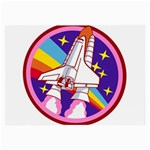 Badge-patch-pink-rainbow-rocket Large Glasses Cloth Front