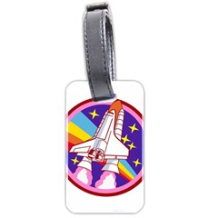 Badge-patch-pink-rainbow-rocket Luggage Tag (two Sides) by Wav3s