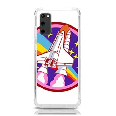 Badge-patch-pink-rainbow-rocket Samsung Galaxy S20 6 2 Inch Tpu Uv Case by Wav3s