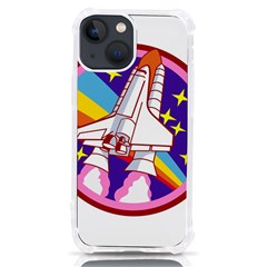 Badge-patch-pink-rainbow-rocket Iphone 13 Mini Tpu Uv Print Case by Wav3s