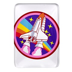 Badge-patch-pink-rainbow-rocket Rectangular Glass Fridge Magnet (4 Pack)