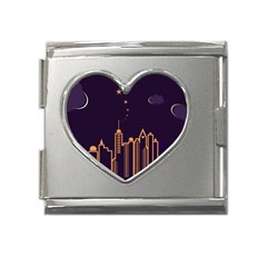 Skyscraper-town-urban-towers Mega Link Heart Italian Charm (18mm) by Wav3s