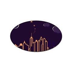 Skyscraper-town-urban-towers Sticker (oval) by Wav3s