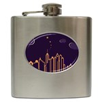 Skyscraper-town-urban-towers Hip Flask (6 oz) Front