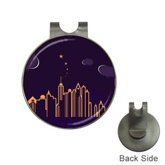 Skyscraper-town-urban-towers Hat Clips With Golf Markers by Wav3s