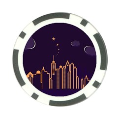 Skyscraper-town-urban-towers Poker Chip Card Guard by Wav3s