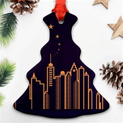 Skyscraper-town-urban-towers Christmas Tree Ornament (two Sides) by Wav3s