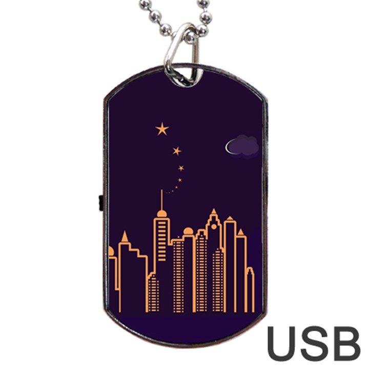 Skyscraper-town-urban-towers Dog Tag USB Flash (One Side)