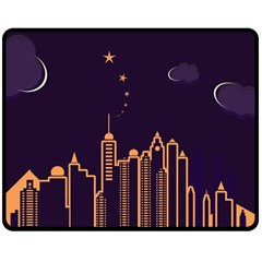 Skyscraper-town-urban-towers Two Sides Fleece Blanket (medium) by Wav3s