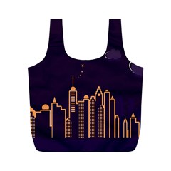 Skyscraper-town-urban-towers Full Print Recycle Bag (m) by Wav3s