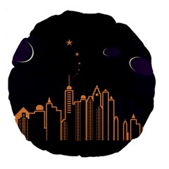 Skyscraper-town-urban-towers Large 18  Premium Flano Round Cushions by Wav3s