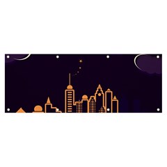 Skyscraper-town-urban-towers Banner And Sign 8  X 3  by Wav3s