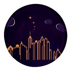 Skyscraper-town-urban-towers Round Glass Fridge Magnet (4 Pack)