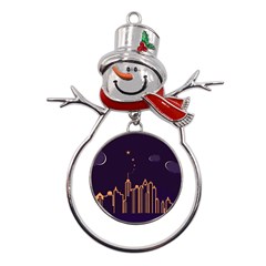 Skyscraper-town-urban-towers Metal Snowman Ornament by Wav3s